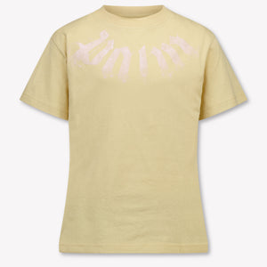 Palm Angels Kids Girls T-Shirt In Beige