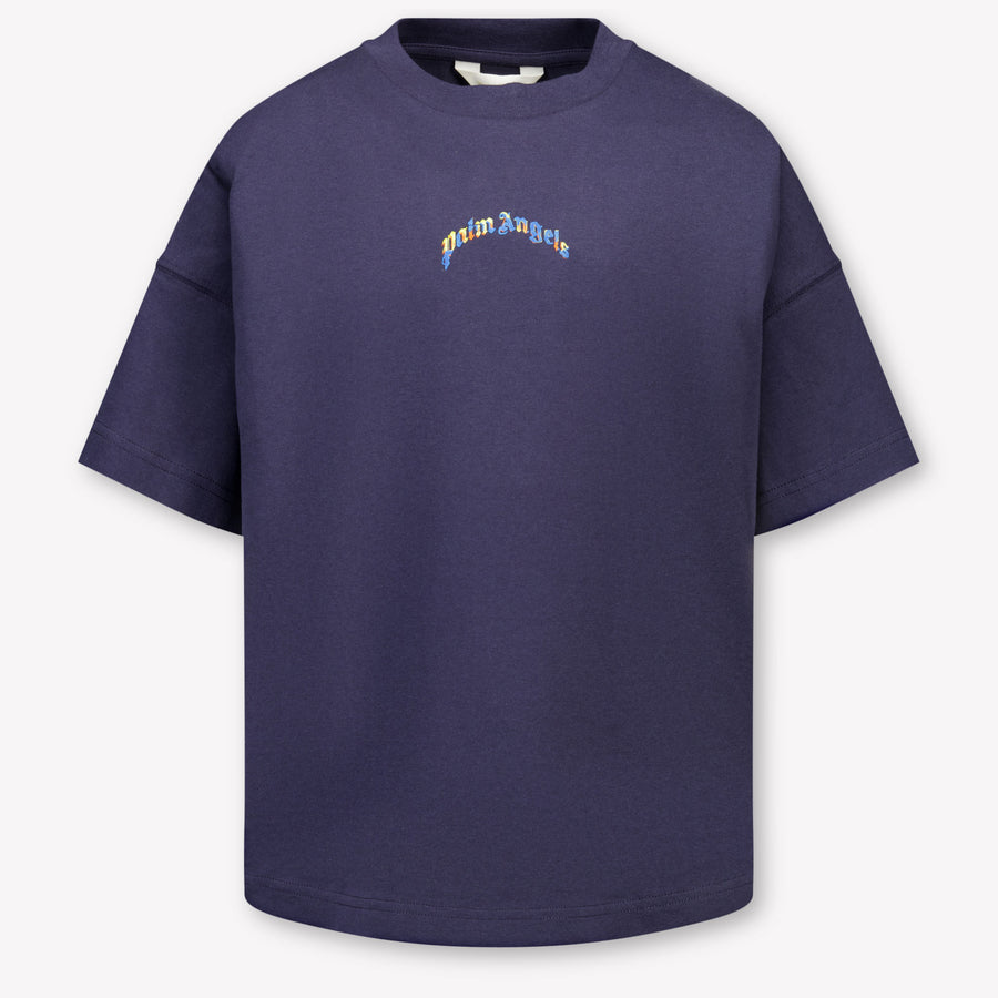 Palm Angels Unisex Kids T-Shirt in Navy