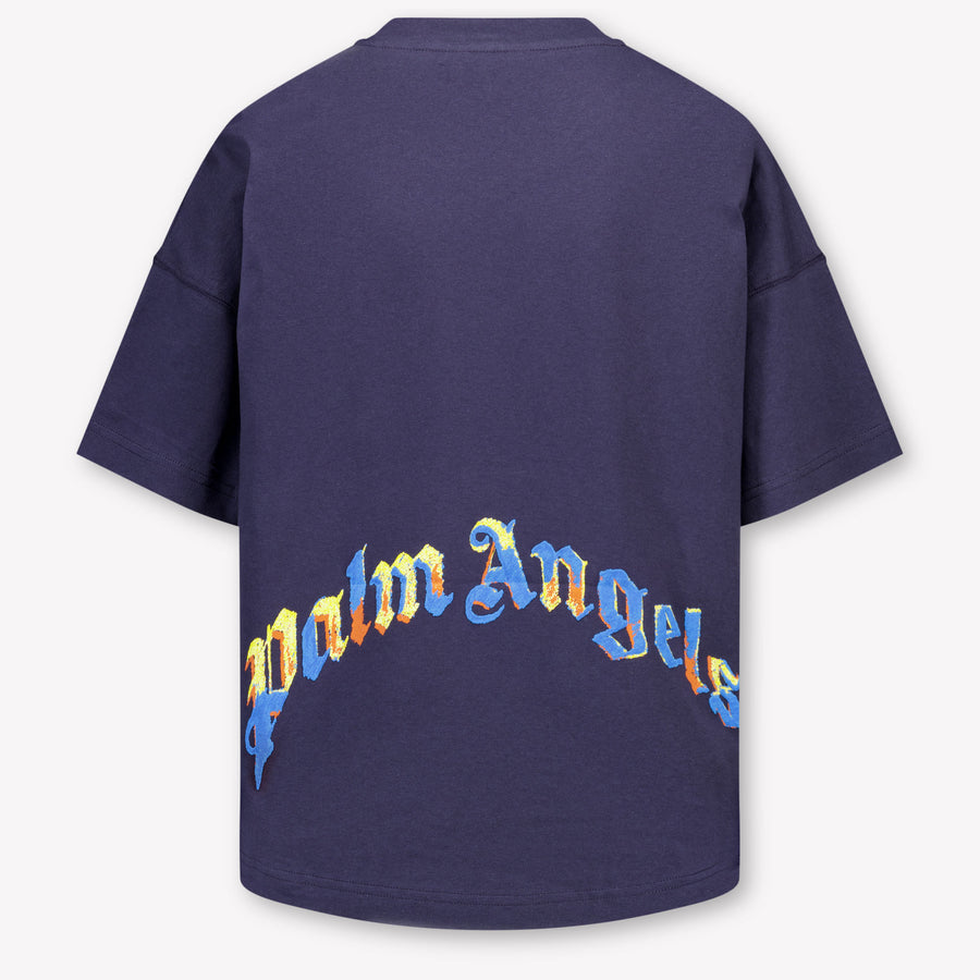 Palm Angels Kinder Unisex T-Shirt In Navy
