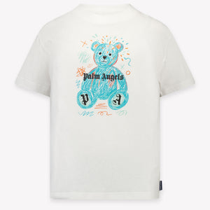 Palm Angels Kids Unisex T-Shirt In White