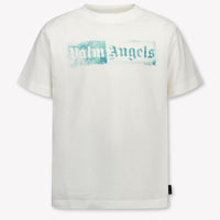 Palm Angels Kinder Unisex T-Shirt In Wit
