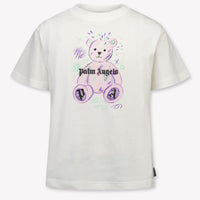 Palm Angels Kids Girls T-Shirt In White