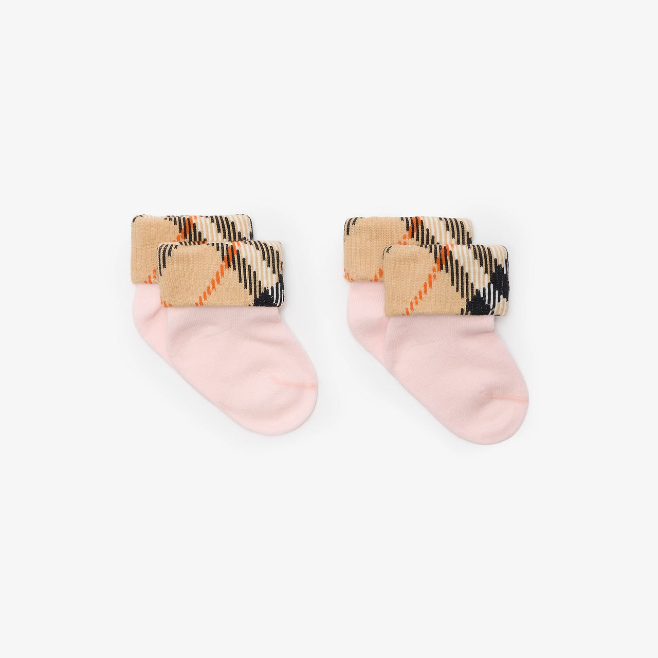 Burberry Turn Back Baby Girls Socks In Light Pink