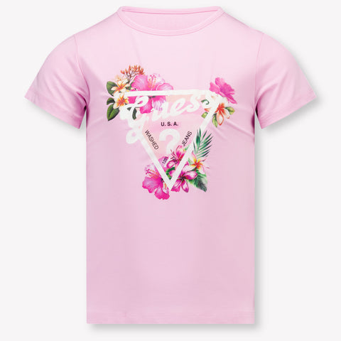 Guess Kids Girls T-Shirt In Light Pink