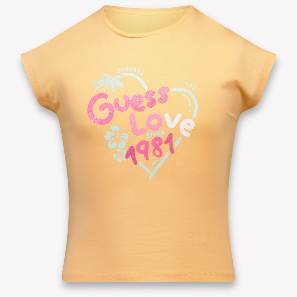 Guess Kids Girls T-Shirt In Salmon
