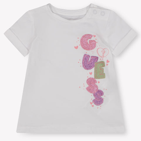 Guess Baby Meisjes T-Shirt In Wit