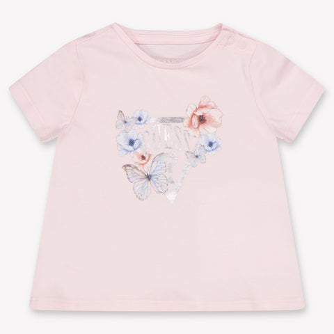 Guess Baby Girls T-Shirt In Light Pink