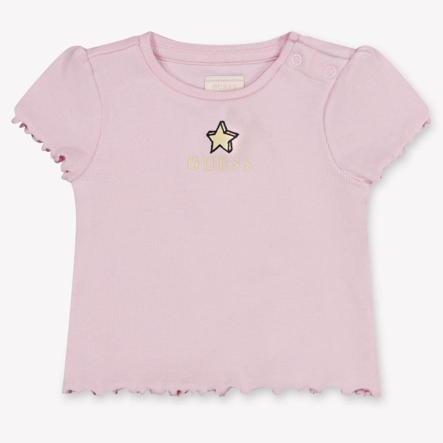 Guess Baby Girls T-Shirt In Light Pink