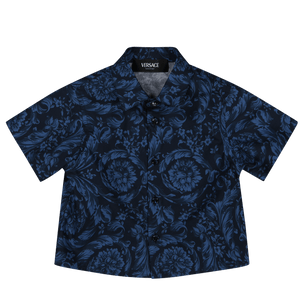 Versace Baby Jongens Blouse Navy 3/6