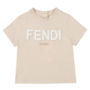 Fendi Baby Unisex T-Shirt Beige