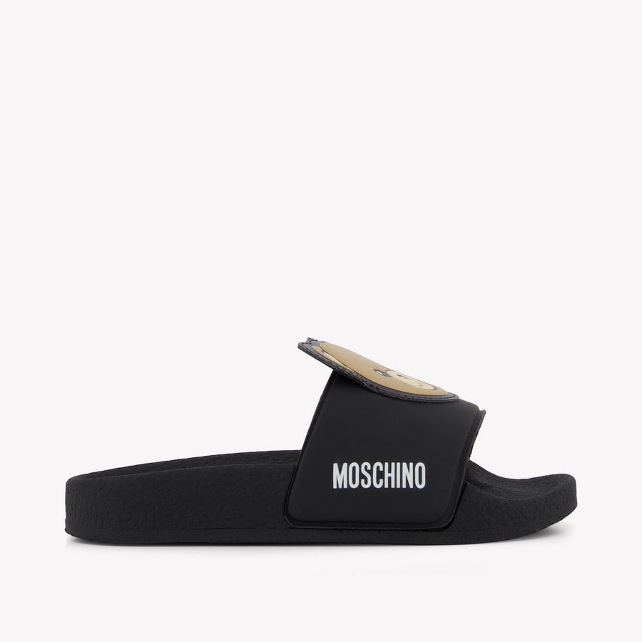 Moschino Unisex Kids Slides in Black