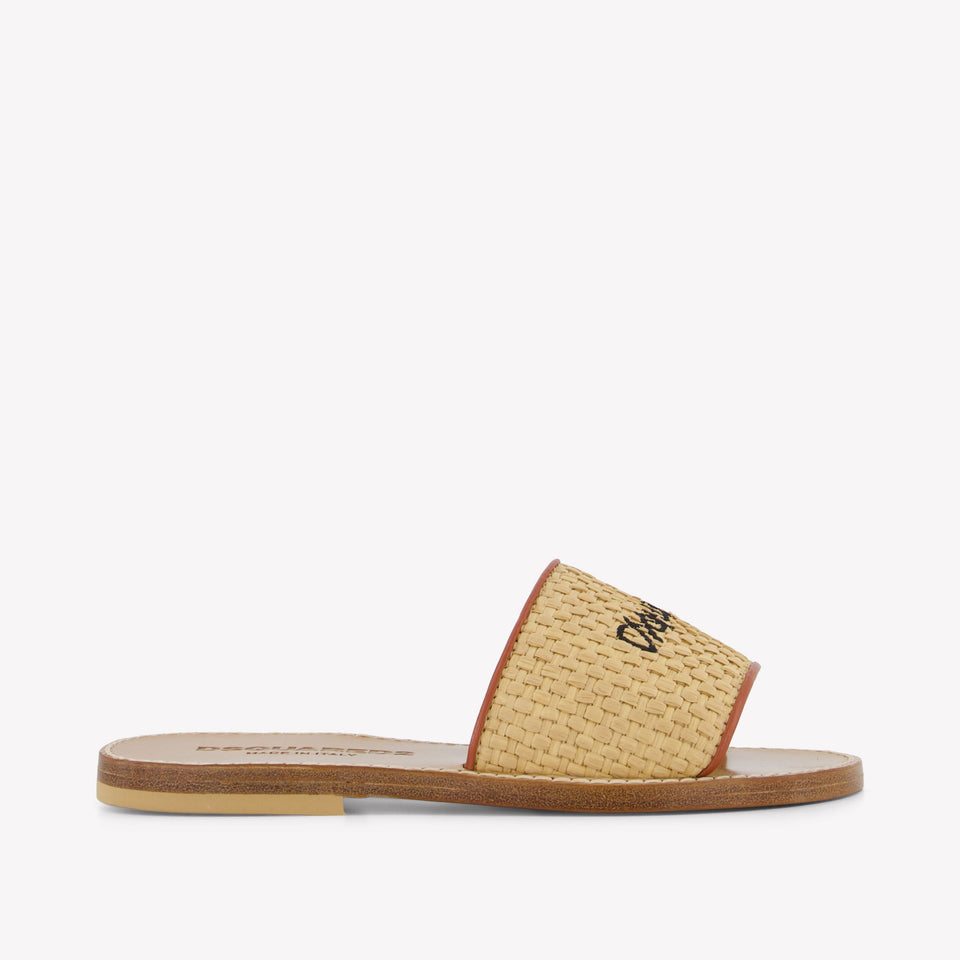 Dsquared2 Meisjes Slippers In Beige