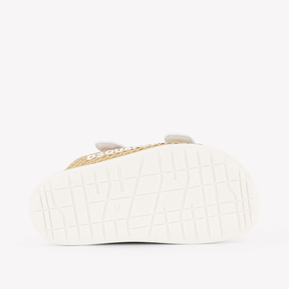 Dsquared2 Meisjes Slippers In Beige