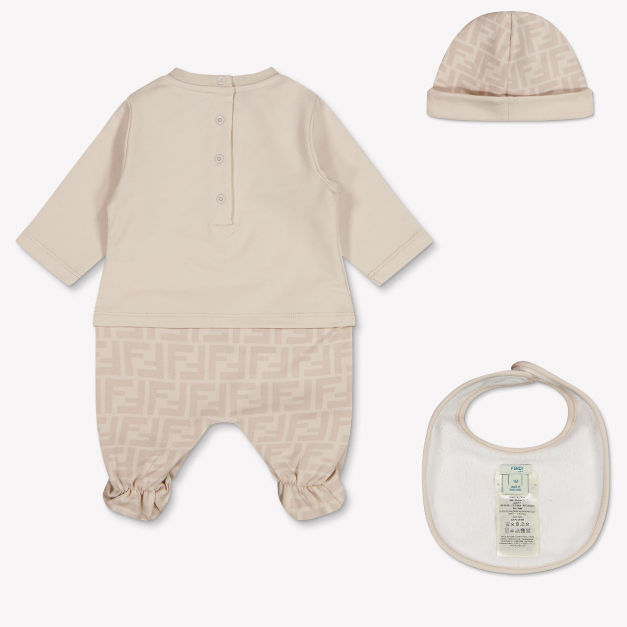 Fendi Baby Unisex Playsuit In Beige