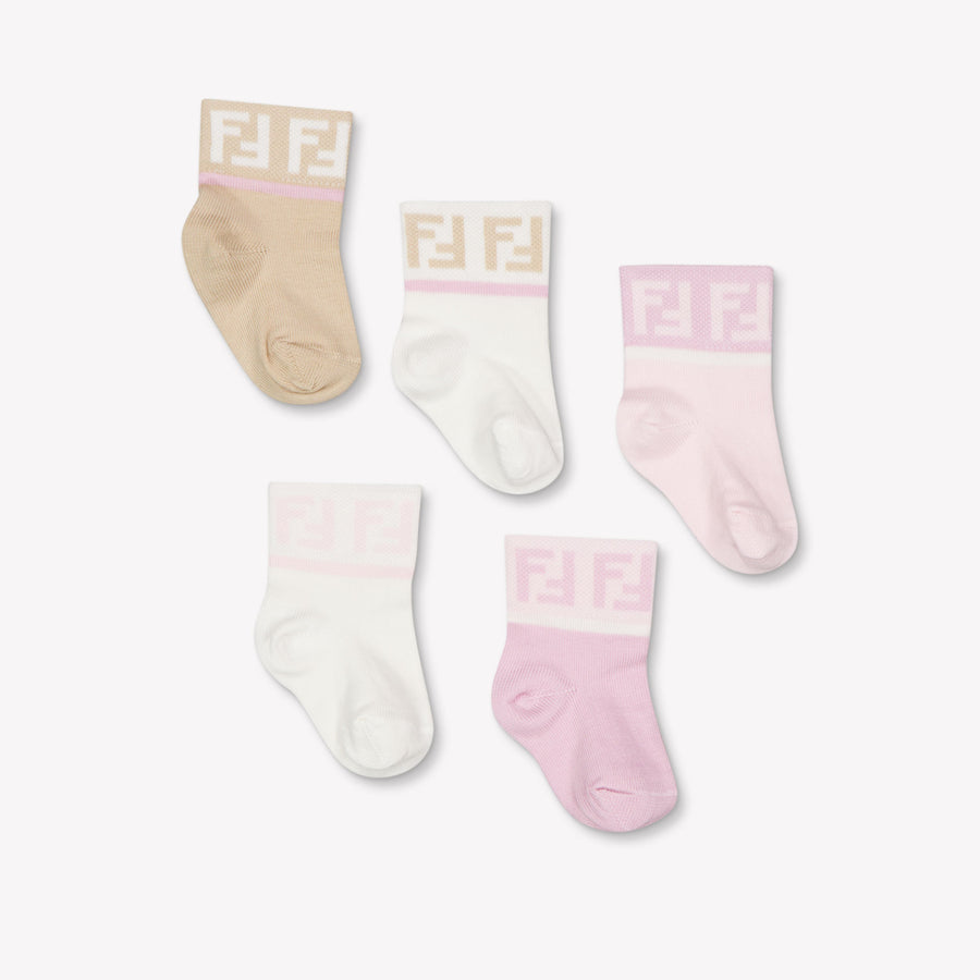 Fendi Baby Boys Sock in Light Pink