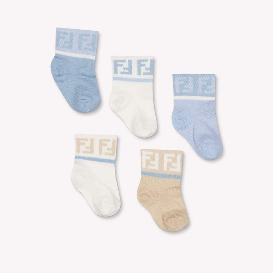 Fendi Baby Boys Sock in Light Blue