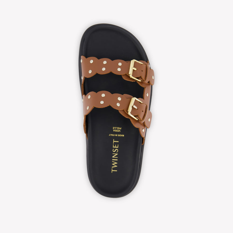 Twinset Meisjes Slippers In Camel