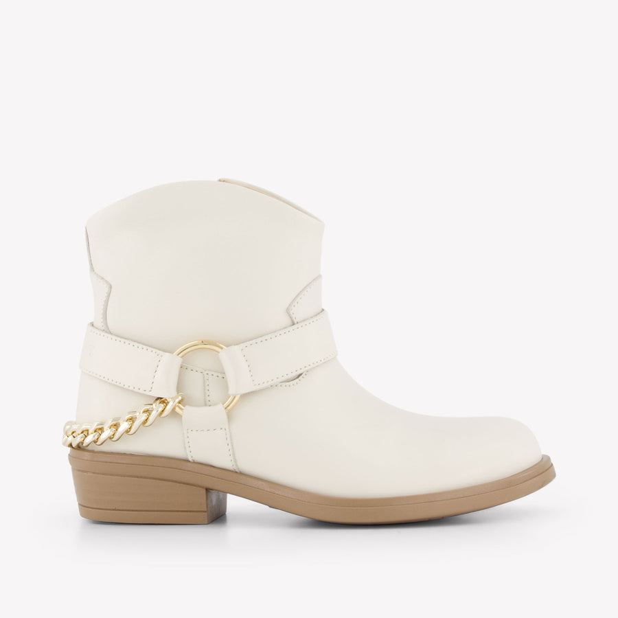 Twinset Girls Boots in Ecru