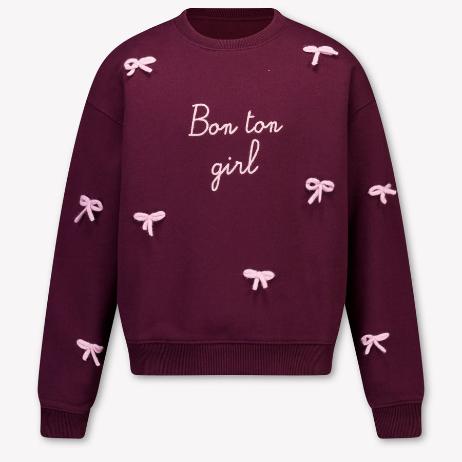 MC2 Saint Barth Kids Girls Sweater In Bordeaux