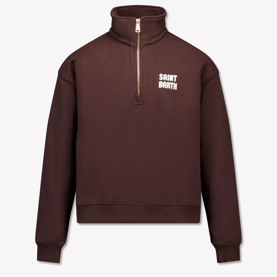MC2 Saint Barth Kids Girls Sweater In Brown