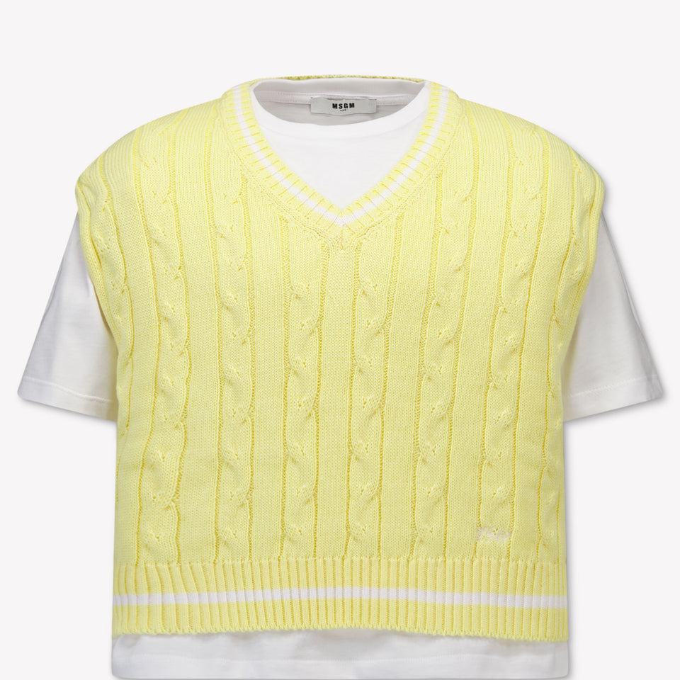 MSGM Kids Girls T-Shirt In Yellow