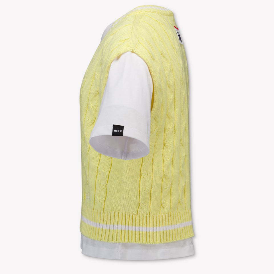 MSGM Kids Girls T-Shirt In Yellow