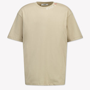 MSGM Kids Boys T-Shirt In Beige