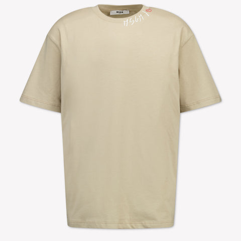 MSGM Kids Boys T-Shirt In Beige