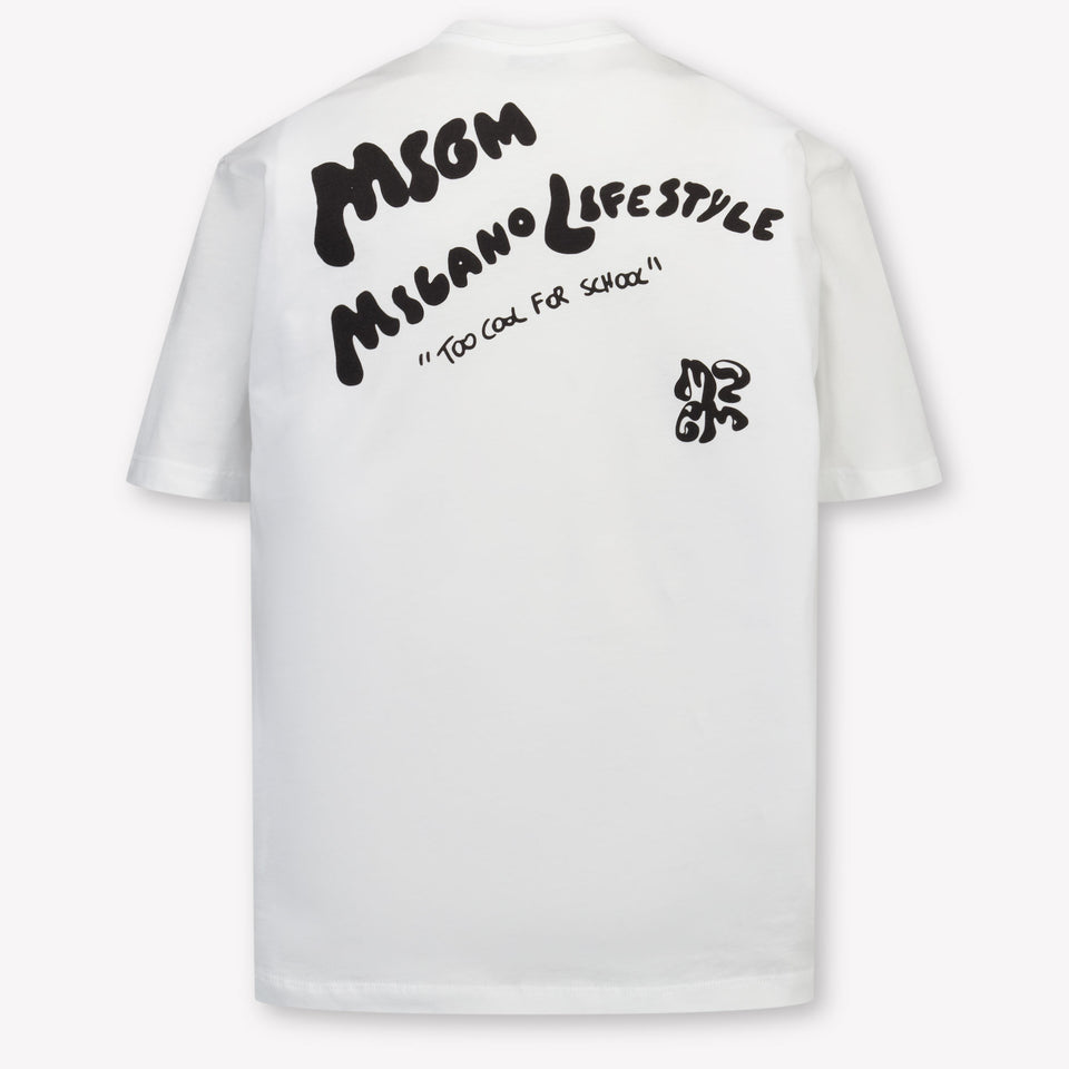 MSGM Kinder Jongens T-Shirt In Wit