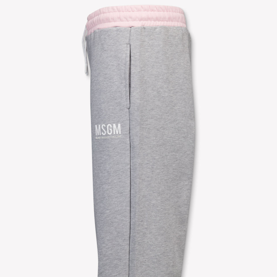 MSGM Kids Girls Pants In Gray