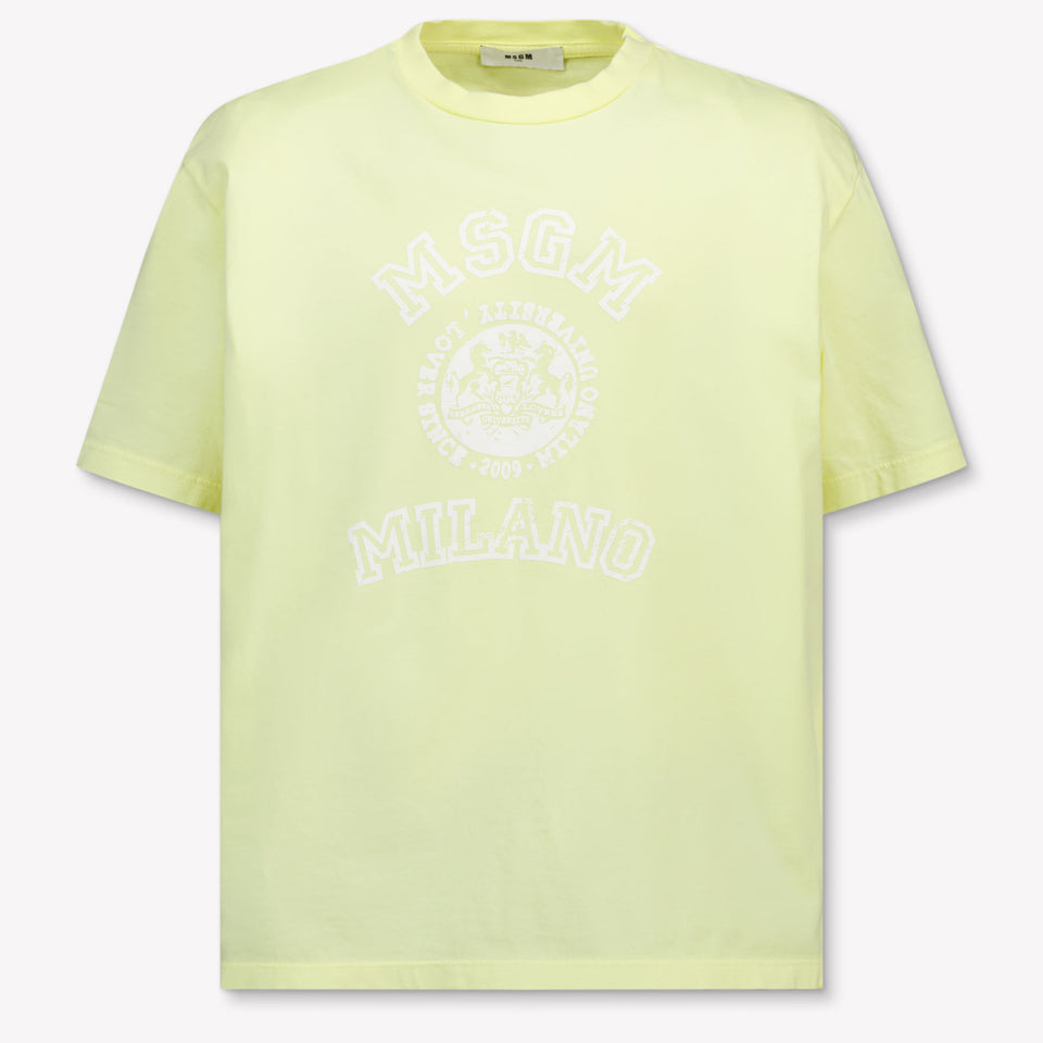 MSGM Kids Unisex T-Shirt In Yellow