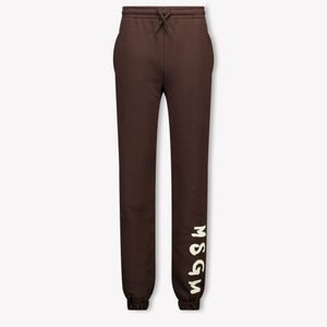 MSGM Kids Unisex Pants In Brown