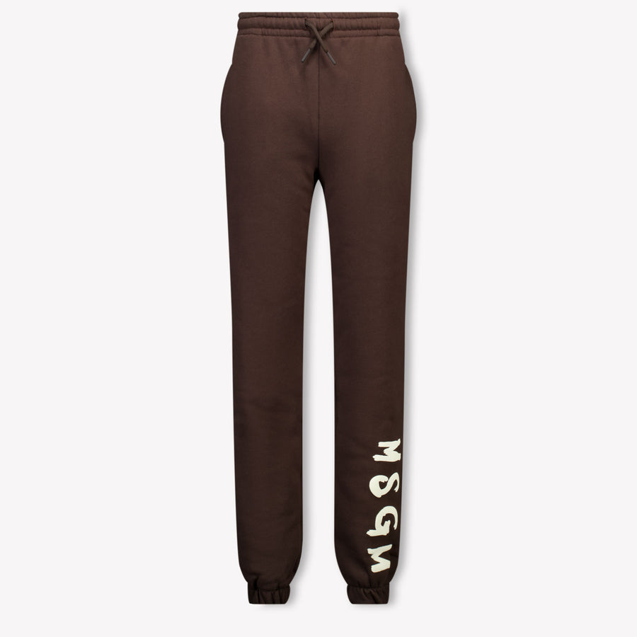 MSGM Kids Unisex Pants In Brown