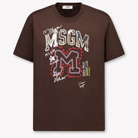 MSGM Kids Girls T-Shirt In Brown