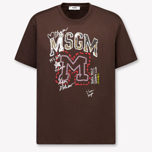 MSGM Kids Girls T-Shirt In Brown