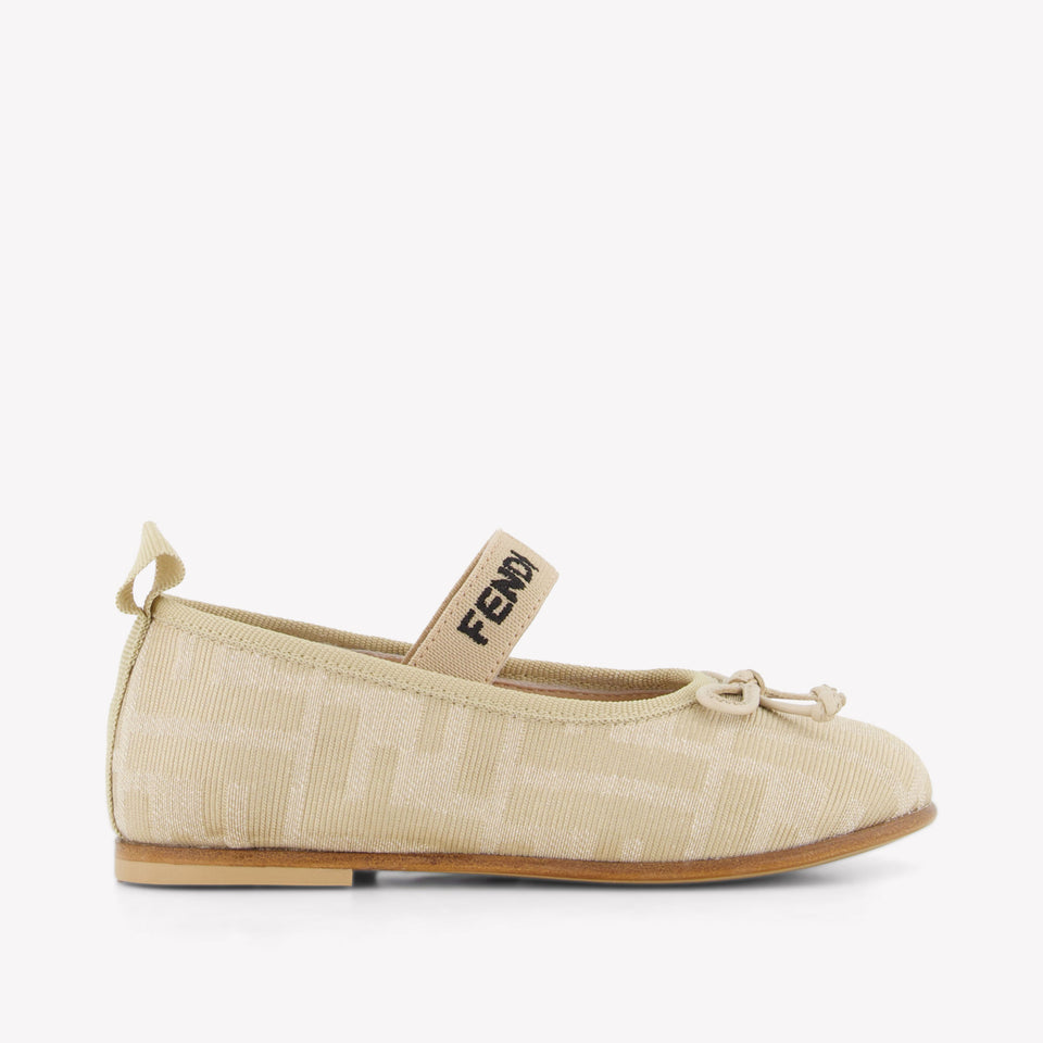 Fendi Girls Shoes In Beige