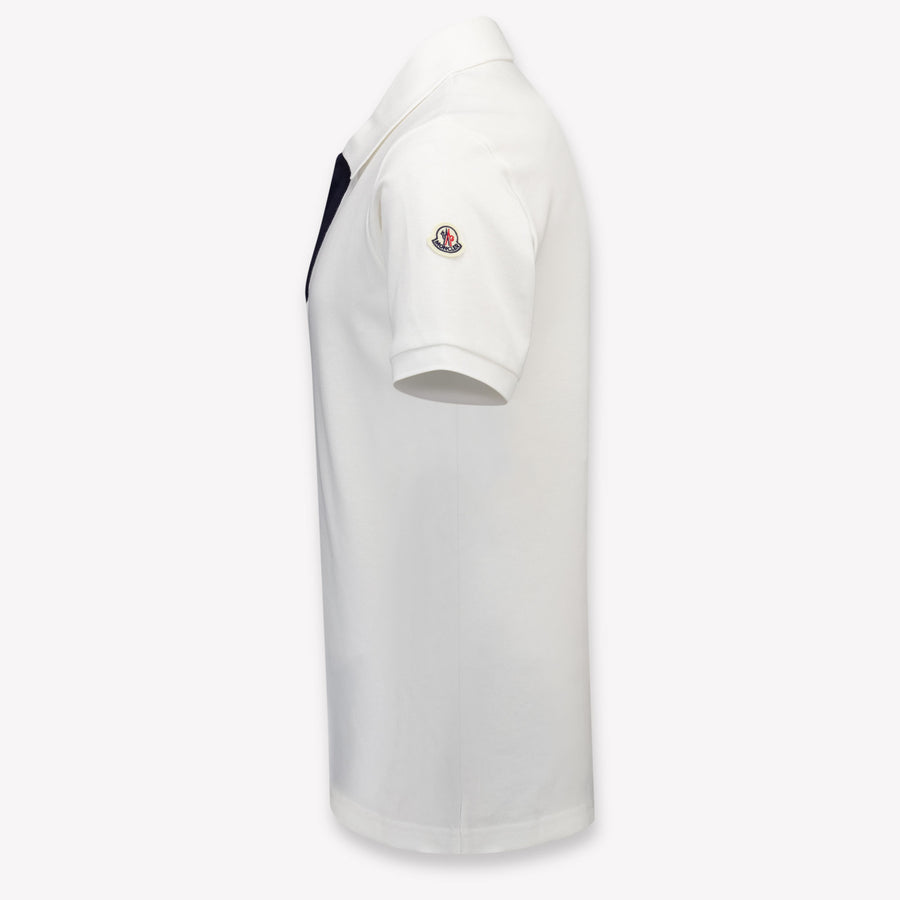 Moncler Kids Boys Polo In White