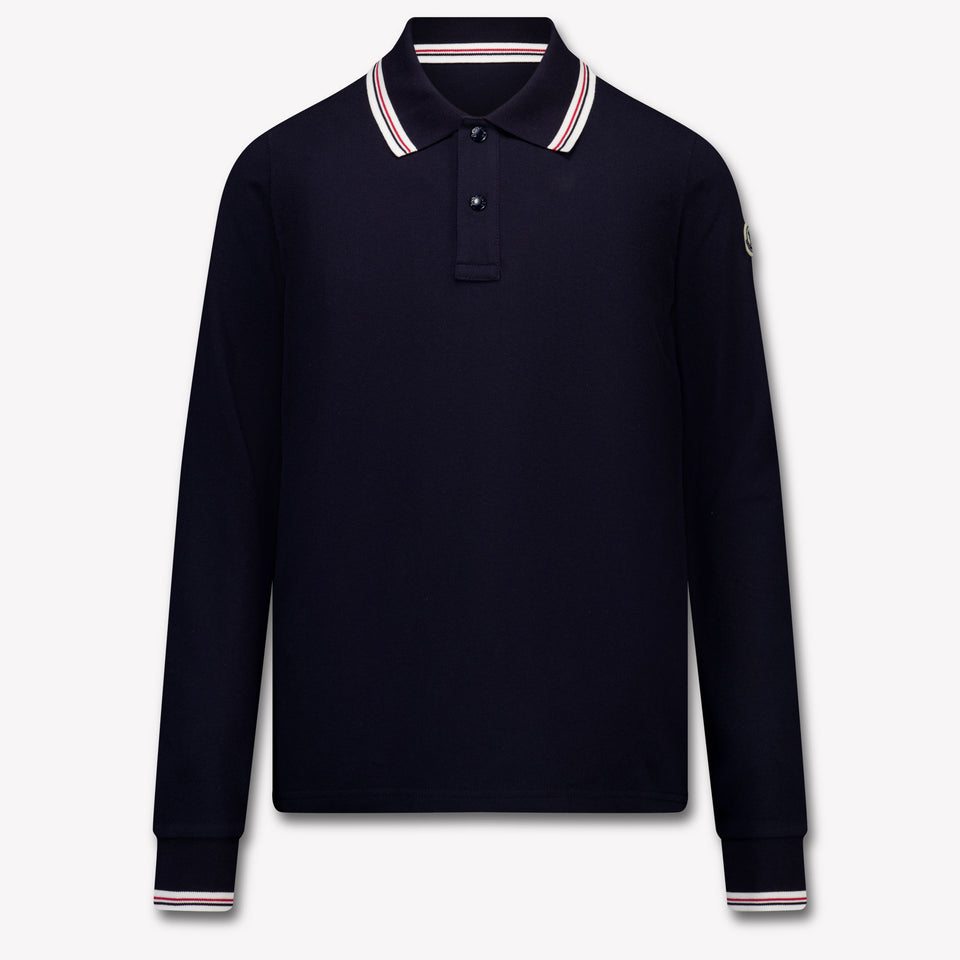 Moncler Kids Boys Polo In Navy