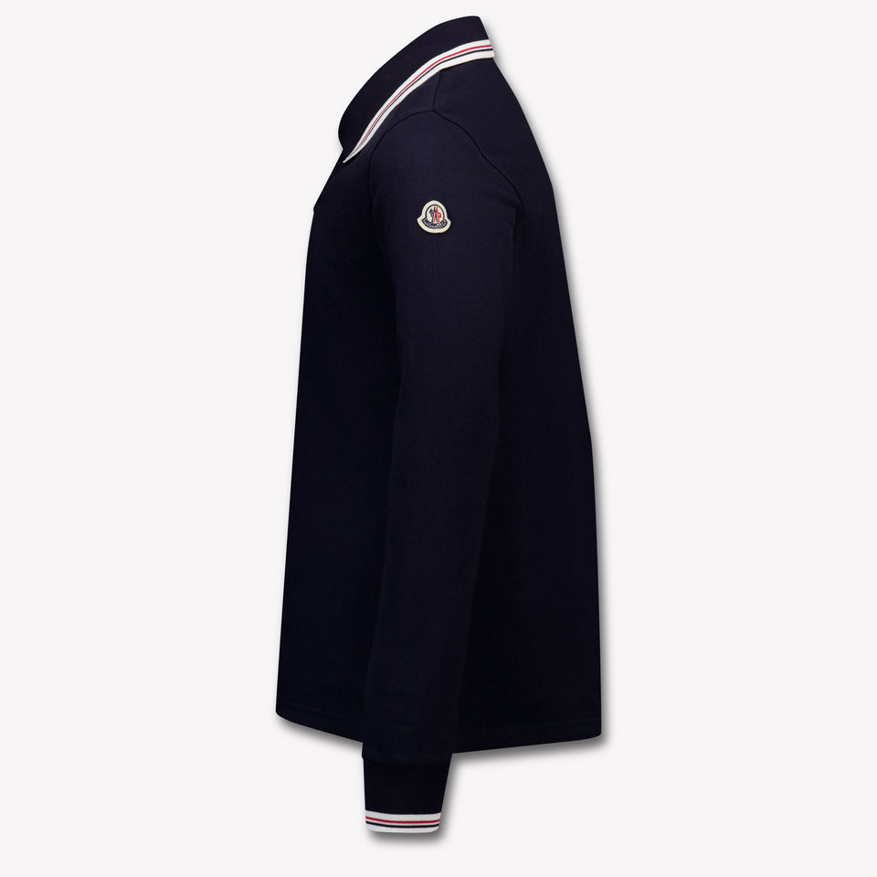 Moncler Kids Boys Polo In Navy