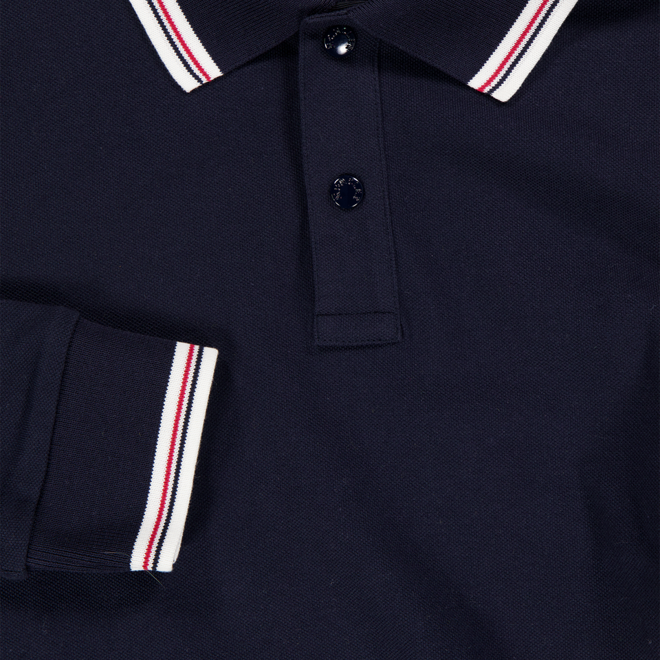 Moncler Kids Boys Polo In Navy