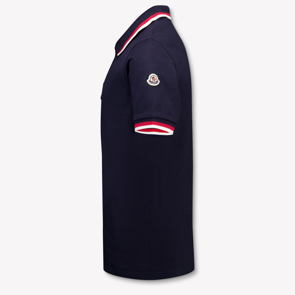 Moncler Kids Boys Polo In Navy