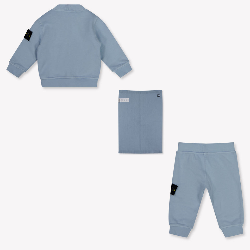 Stone Island Baby Boys Set In Light Blue