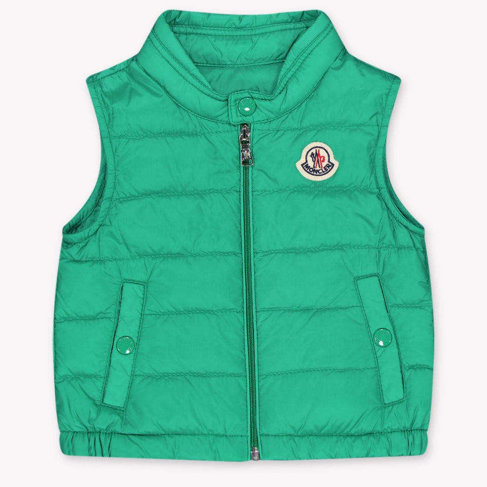 Moncler New Amaury Baby Jongens Bodywarmer In Groen