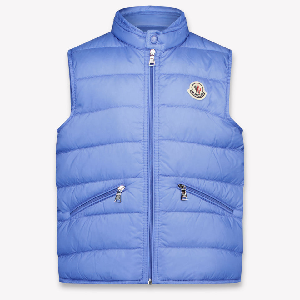 Moncler Gui Kids Boys Bodywarmer In Light Blue