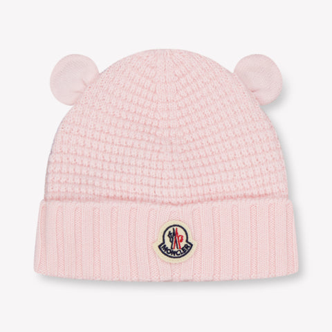 Moncler Baby Unisex Hat In Light Pink