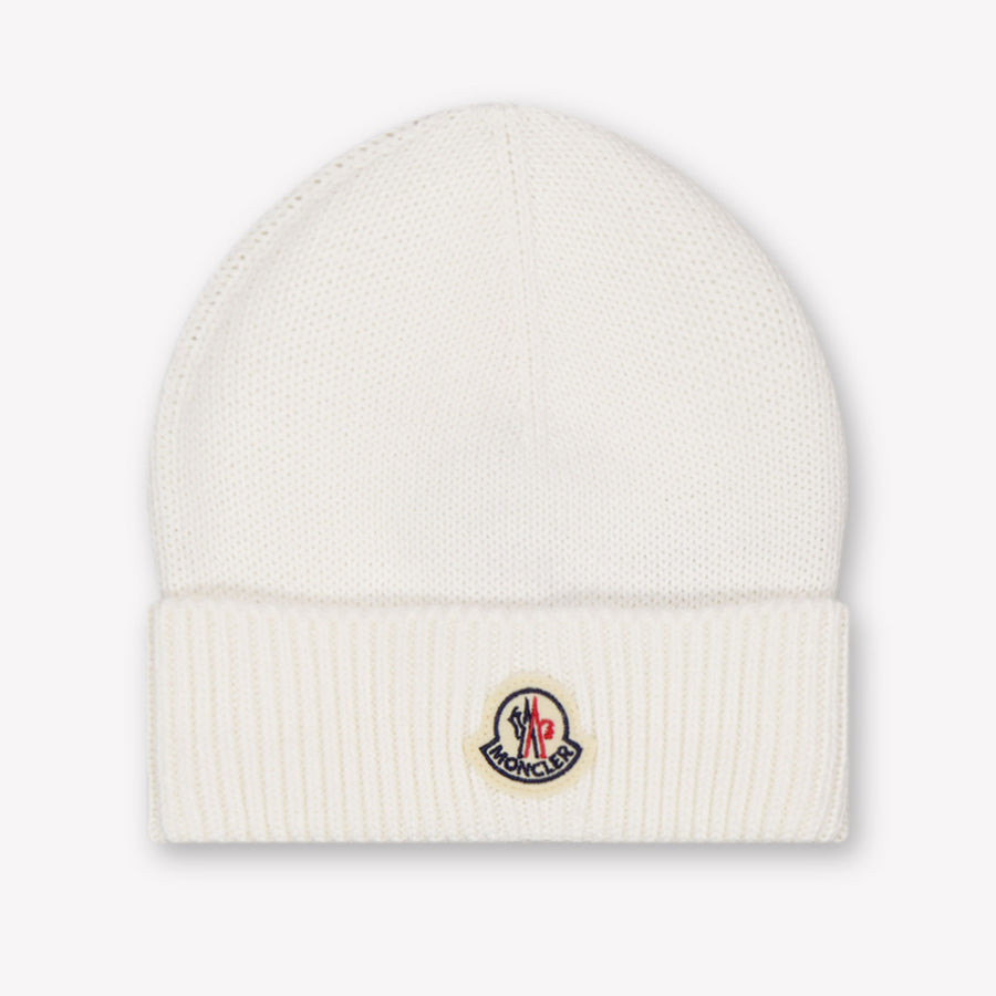 Moncler Baby Unisex Beanie in Off-White