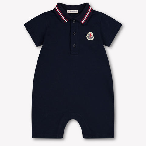 Moncler Baby Boys Playsuit In Navy