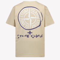 Stone Island Kinder Jongens T-Shirt In Beige