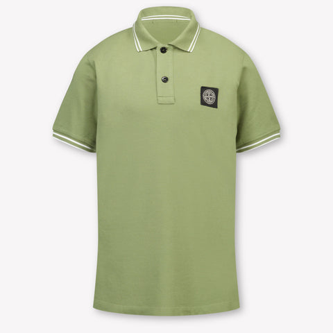 Stone Island Kinder Jongens Polo In Olijf Groen