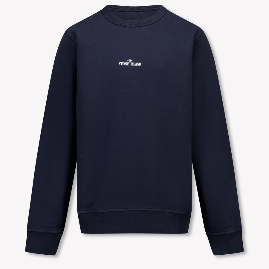 Stone Island Kids Boys Sweater In Navy